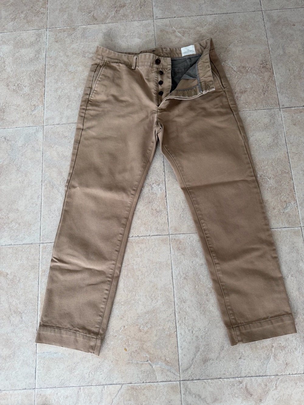 Sid Mashburn Pants Jeans Men 34x32 Actual 32x28 Brown Button Fly Straight